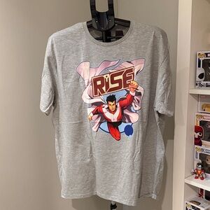 Gray T-Shirt with Superhero Graphic